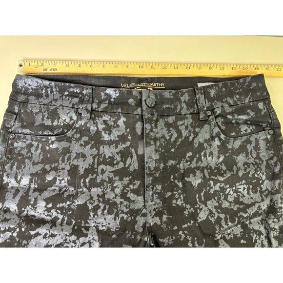 Melissa McCarthy Seven 20 (Actual 41x27) Slimming Black Printed Pencil Jeans EUC - Picture 8 of 13